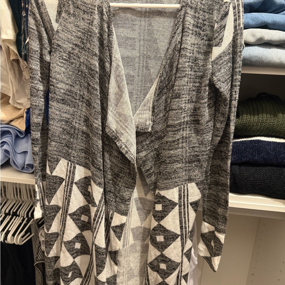 It's Our Time Gray and Cream Cardigan